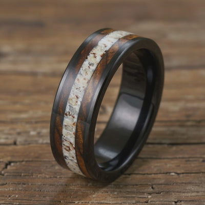 Black Tungsten + Antler + Bocote Wood