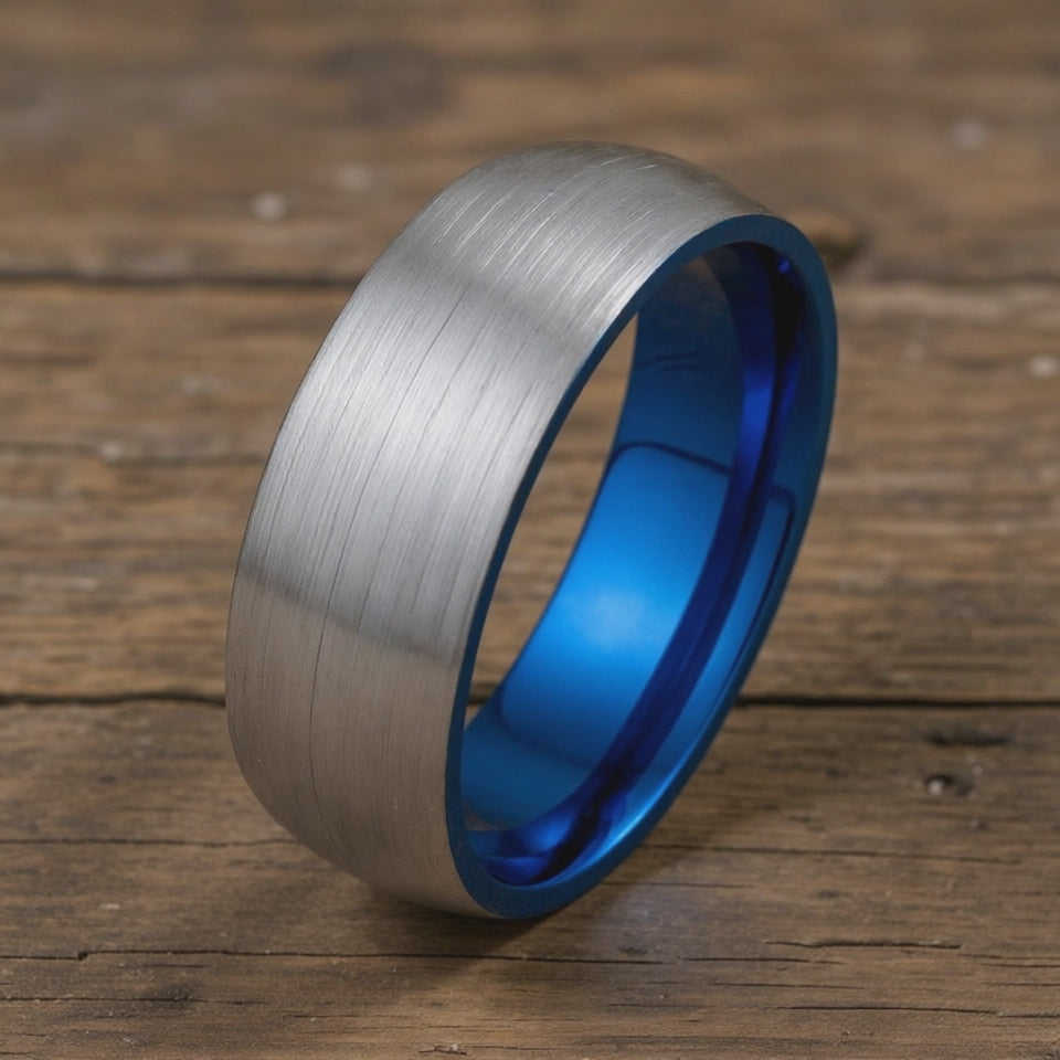 Blue Tungsten + Silver Brushed