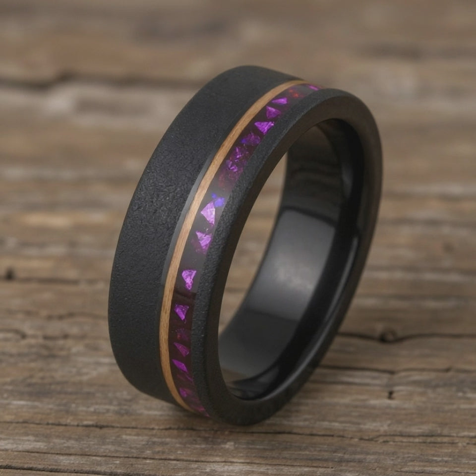 Black Tungsten +  Purple Opal