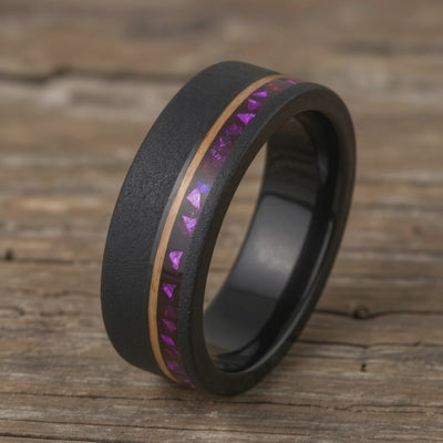 Black Tungsten +  Purple Opal