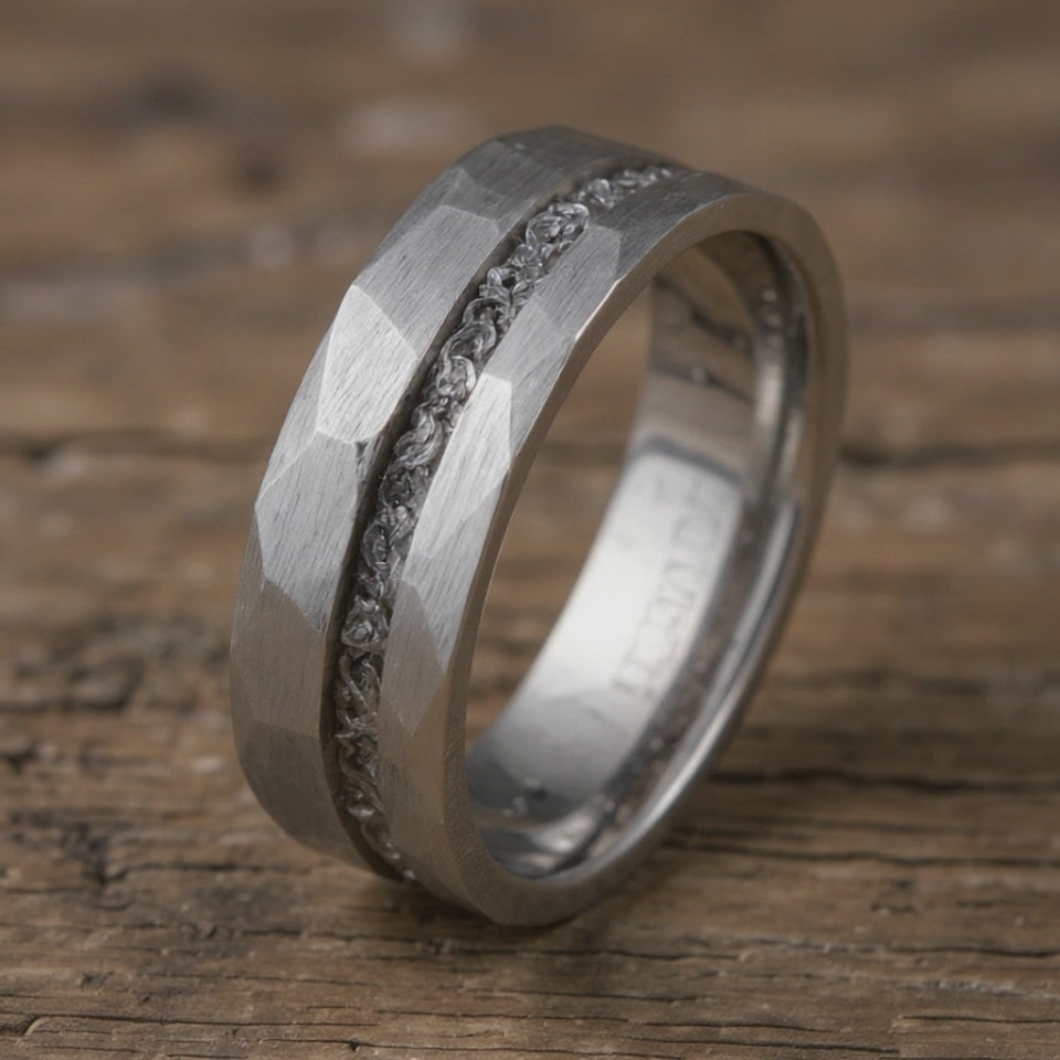 Silver Tungsten + Meteorite