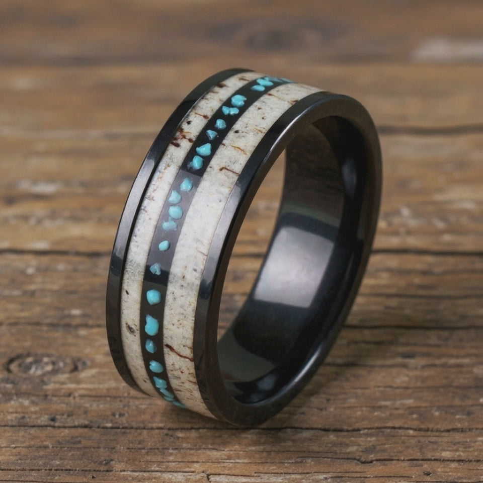 Black Tungsten + Turquoise + Antler