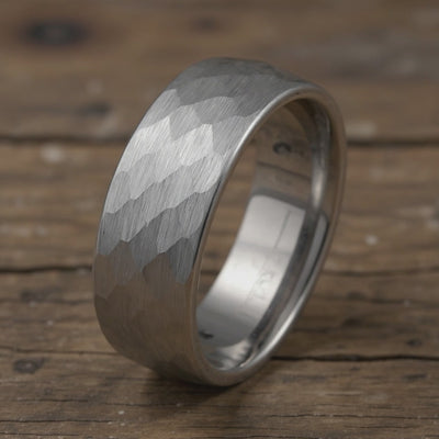 Silver Tungsten + Hammered Finish