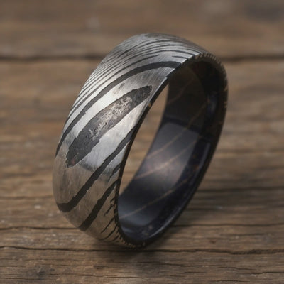 Damascus Steel + Wood Grain + Box Elder Wood