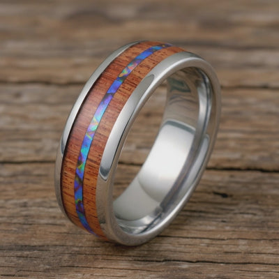 Silver Tungsten + Abalone Shell + Sandalwood